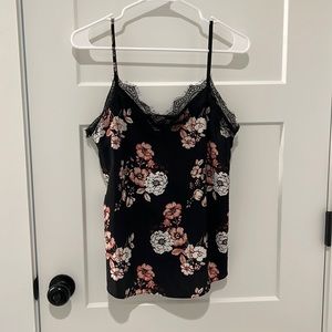 Black floral cami